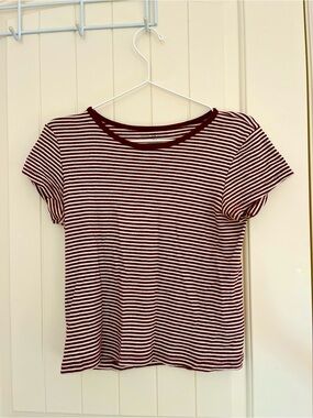 Brandy Melville cotton red stripe shirt